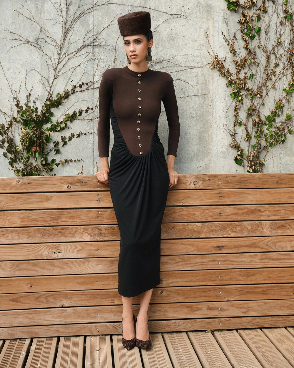 VESTIDO MORROW MARRÓN The IQ Collection