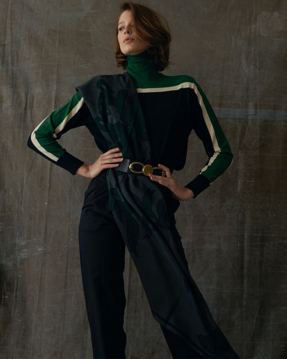 AMBROISE GREEN SCARF