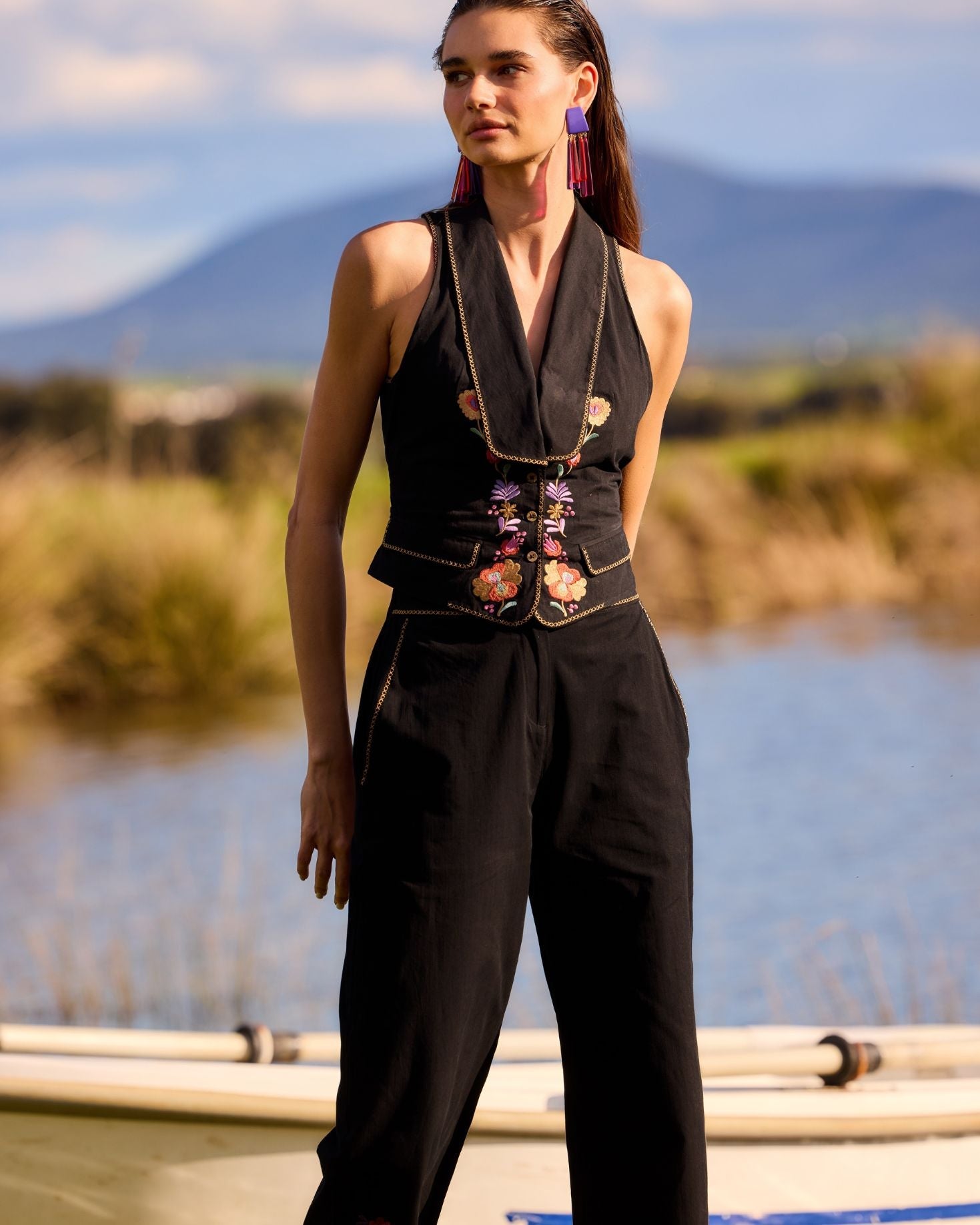 PANTALON FORMENTERA NEGRO The IQ Collection