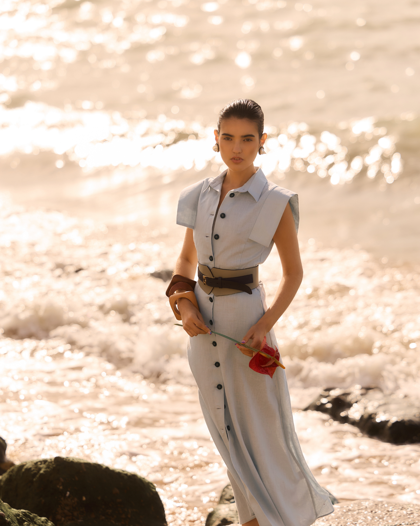 VESTIDO GALA GRIS CLARO The IQ Collection