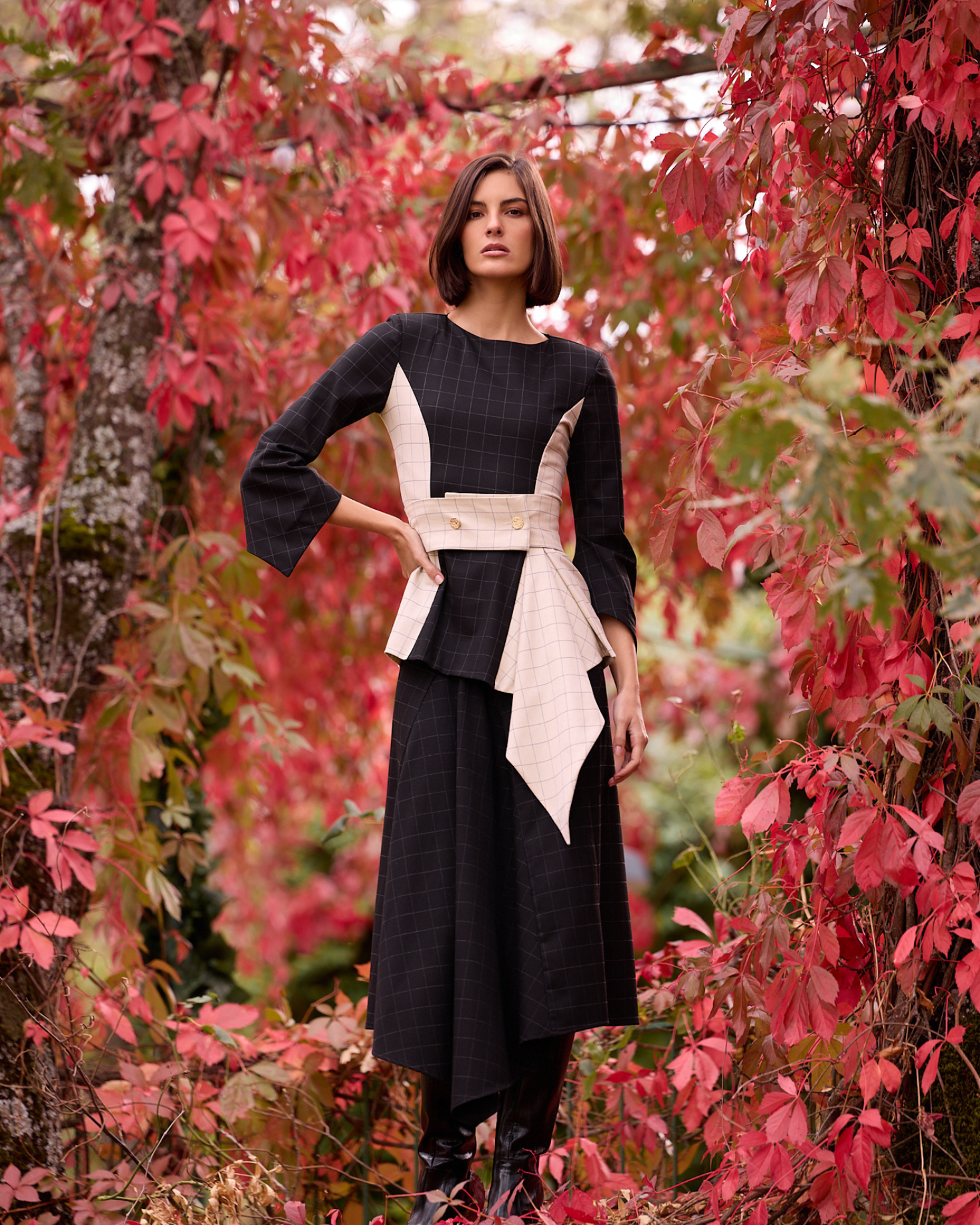 BLUSA CORAL CUADROS The IQ Collection