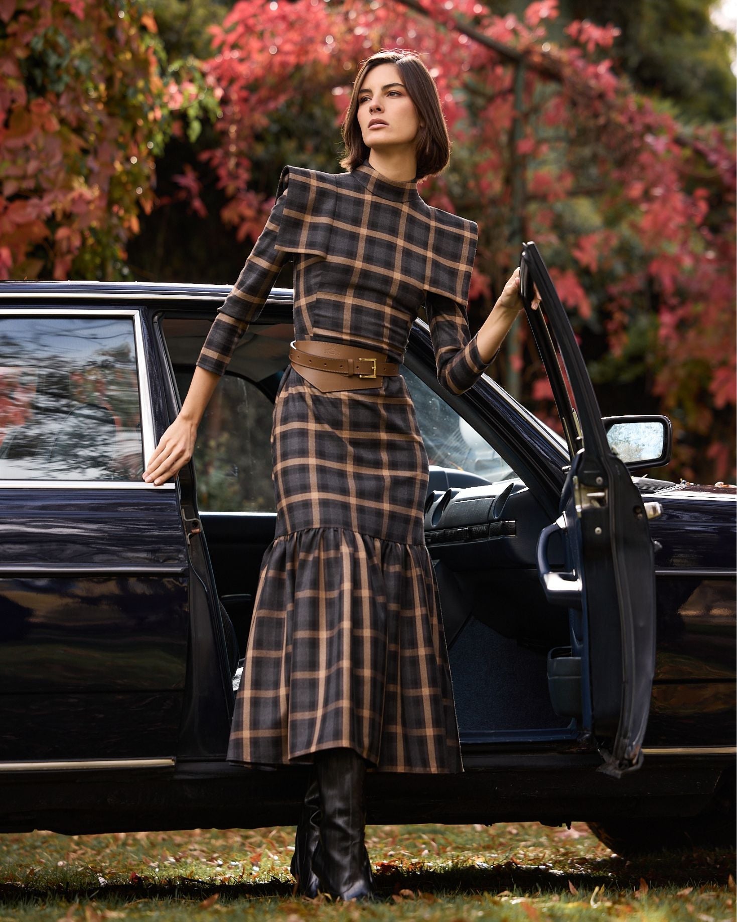 VESTIDO AFRICA CUADRO MARRÓN The IQ Collection