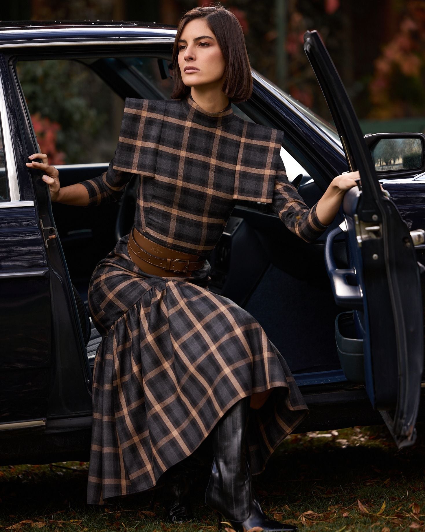 VESTIDO AFRICA CUADRO MARRÓN The IQ Collection