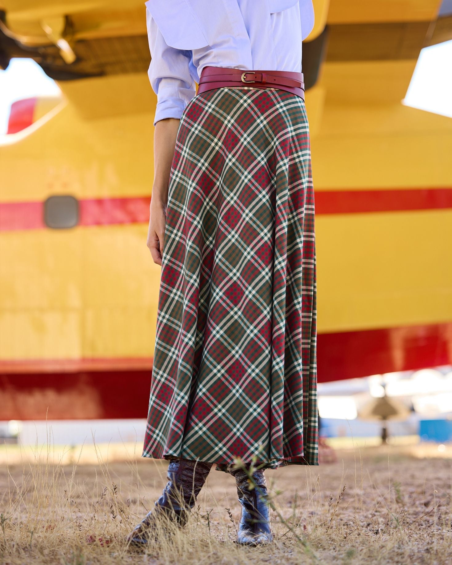 FALDA FREYA TARTÁN VERDE The IQ Collection