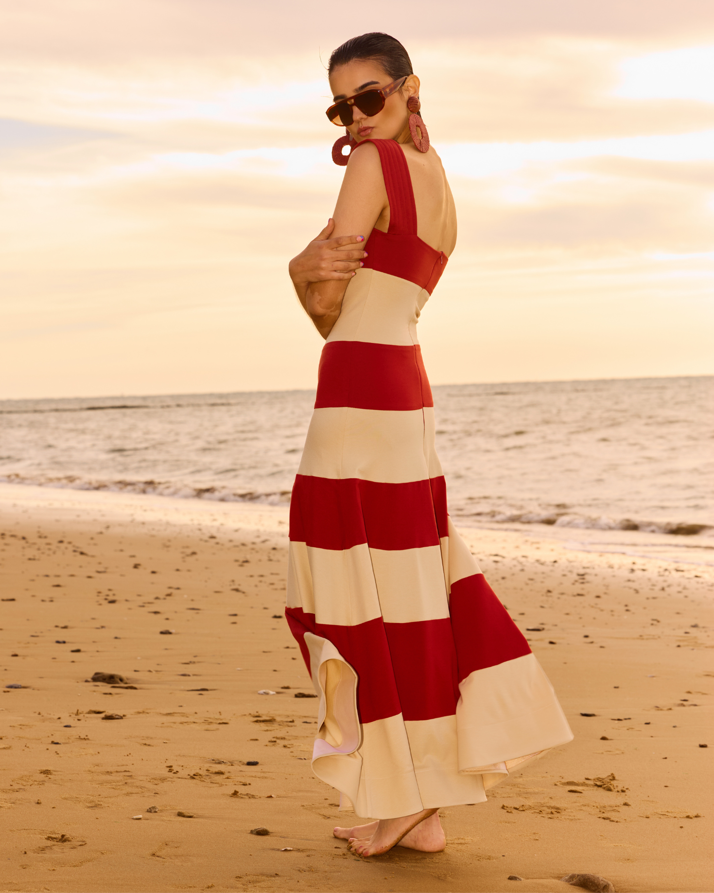 VESTIDO PIPA CALDERA Y BEIGE The IQ Collection