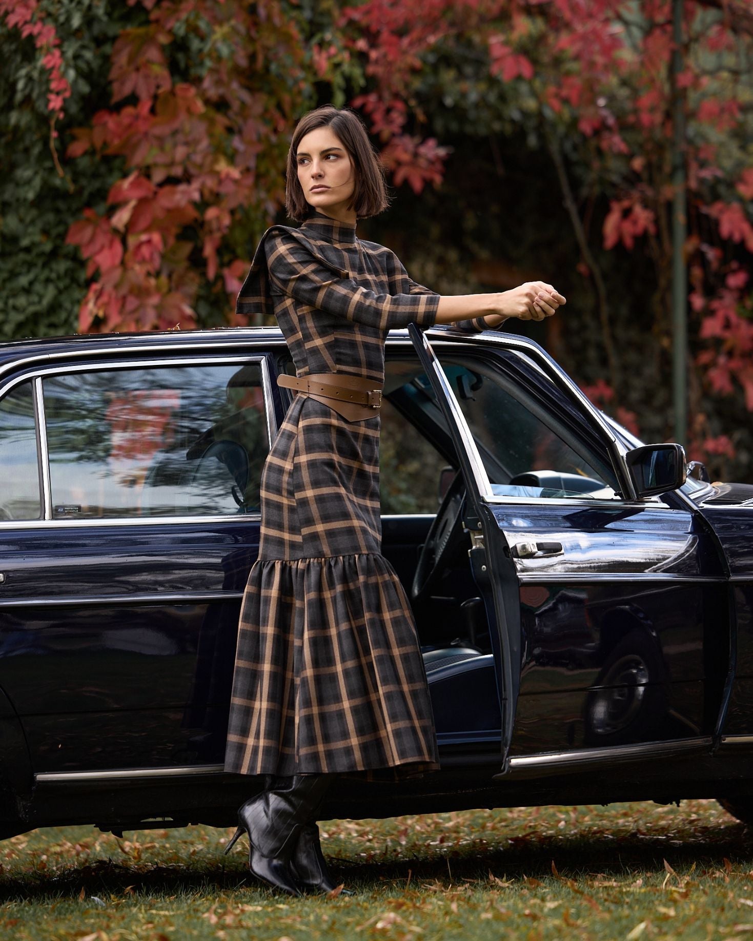 VESTIDO AFRICA CUADRO MARRÓN The IQ Collection