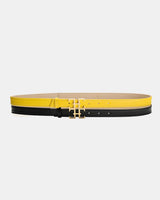 CINTURÓN VERSO HEBILLA DOBLE AMARILLO Y NEGRO The IQ Collection