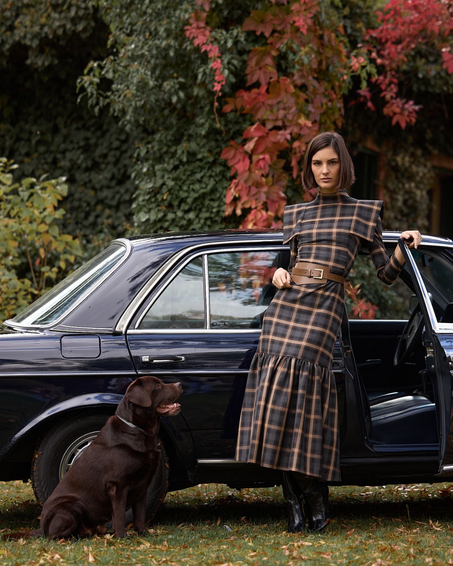 VESTIDO AFRICA CUADRO MARRÓN The IQ Collection