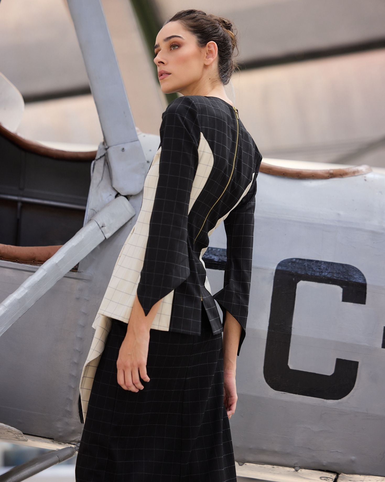 BLUSA CORAL CUADROS The IQ Collection