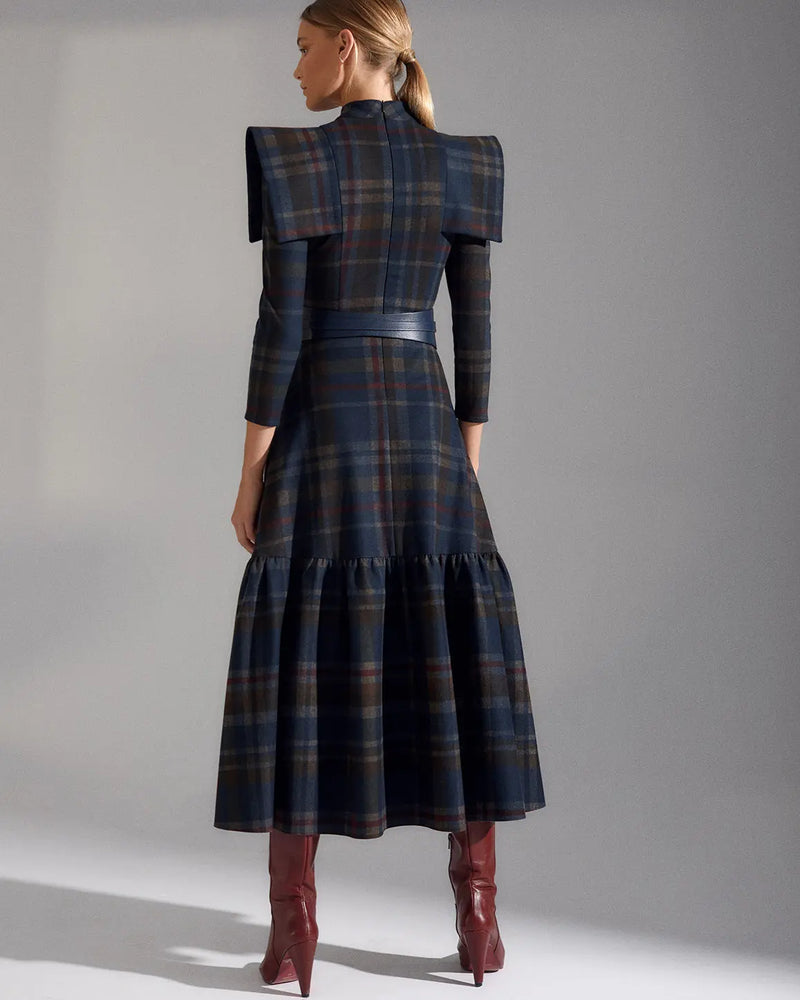 VESTIDO AFRICA CUADROS AZULES The IQ Collection