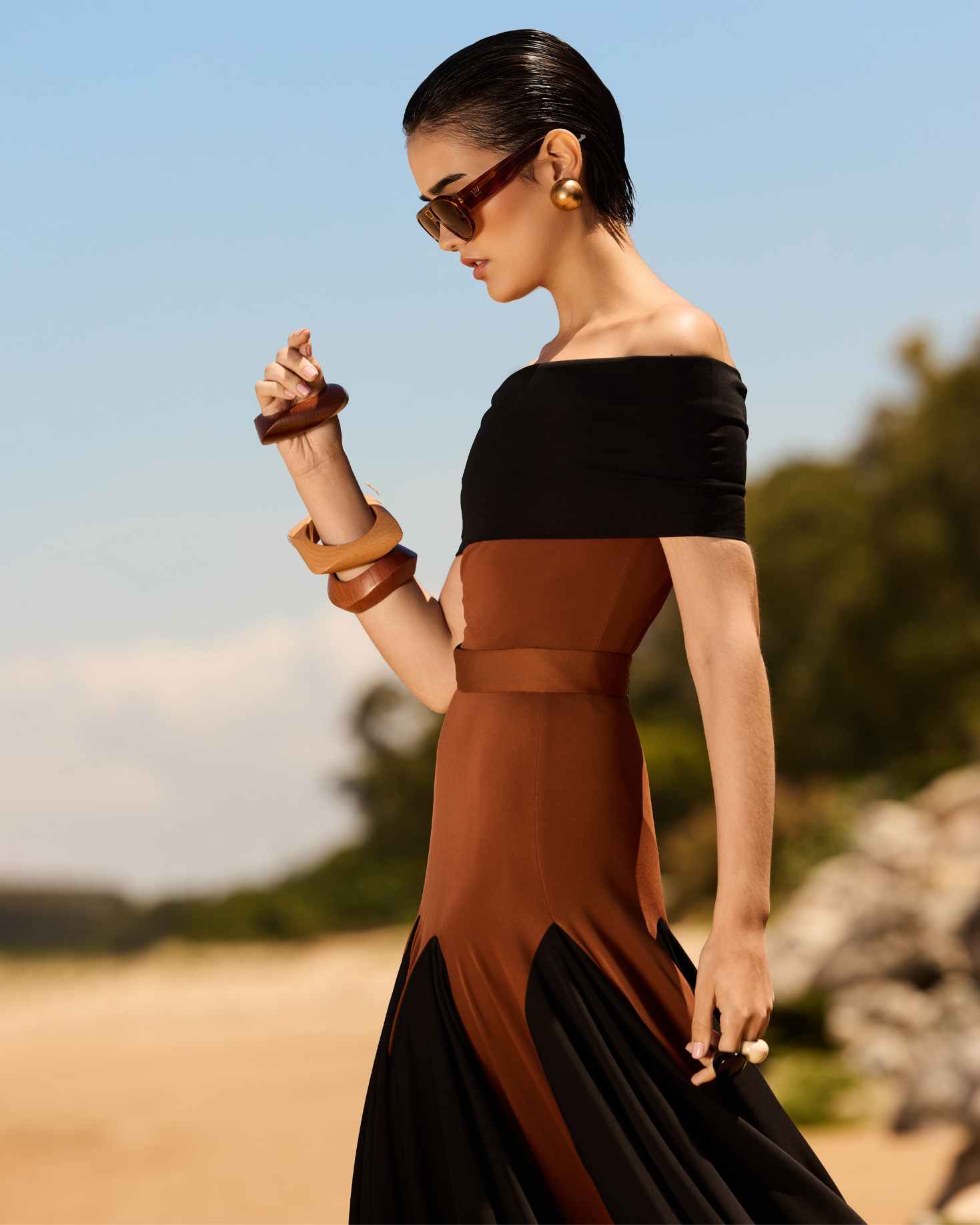 CONJUNTO CLAU NEGRO Y MARRÓN The IQ Collection