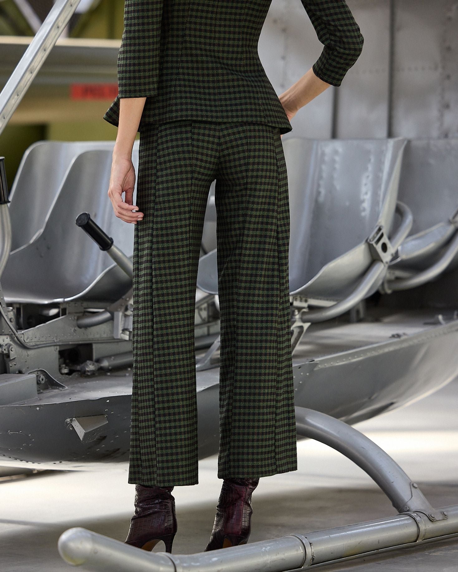 PANTALON MARINI VICHY VERDE The IQ Collection