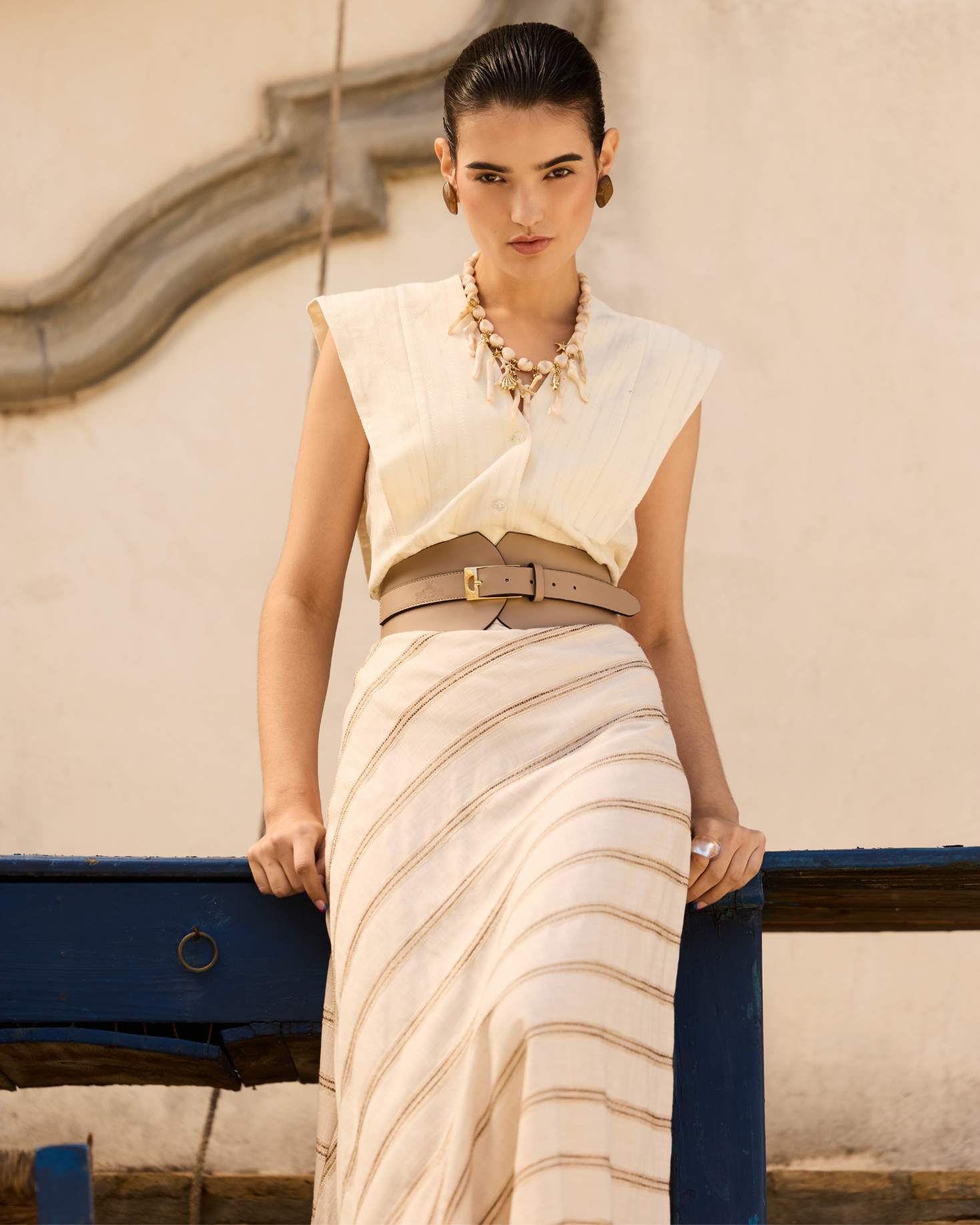 CAMISA ANNA BEIGE The IQ Collection