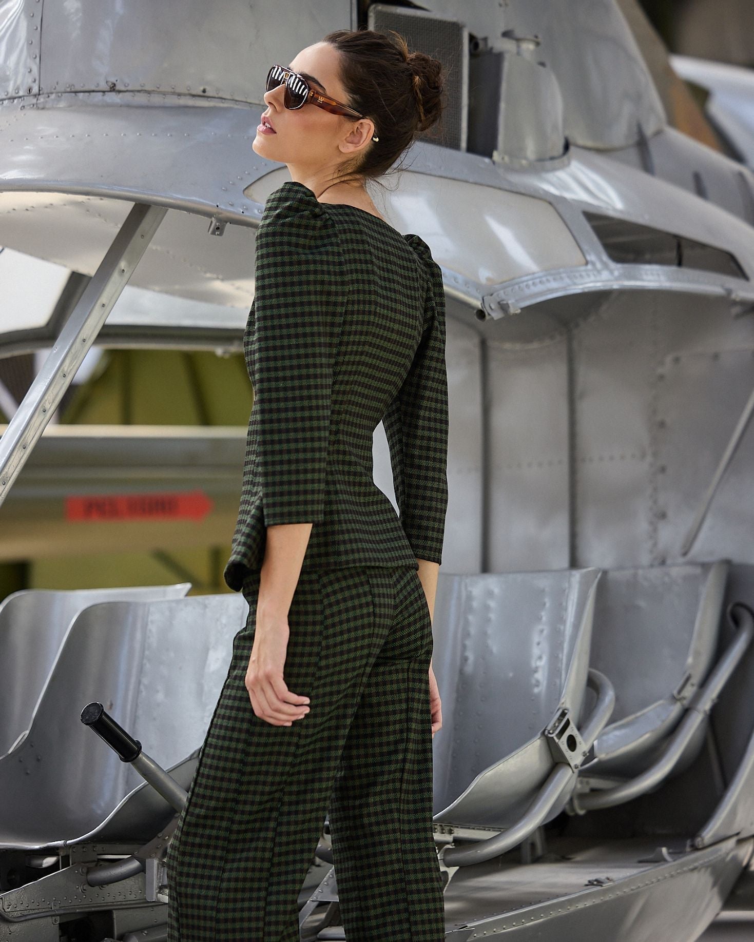 PANTALON MARINI VICHY VERDE The IQ Collection