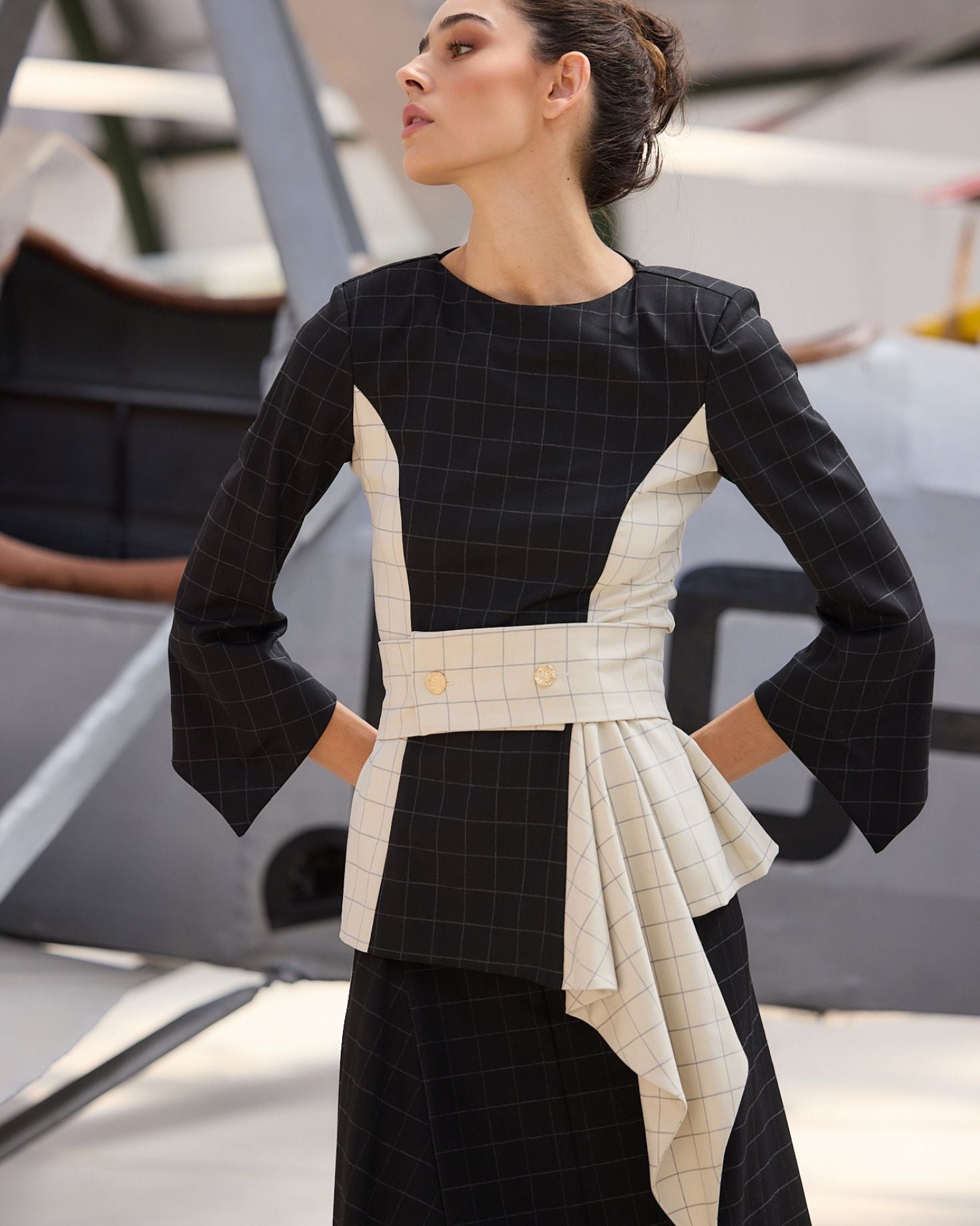 BLUSA CORAL CUADROS The IQ Collection