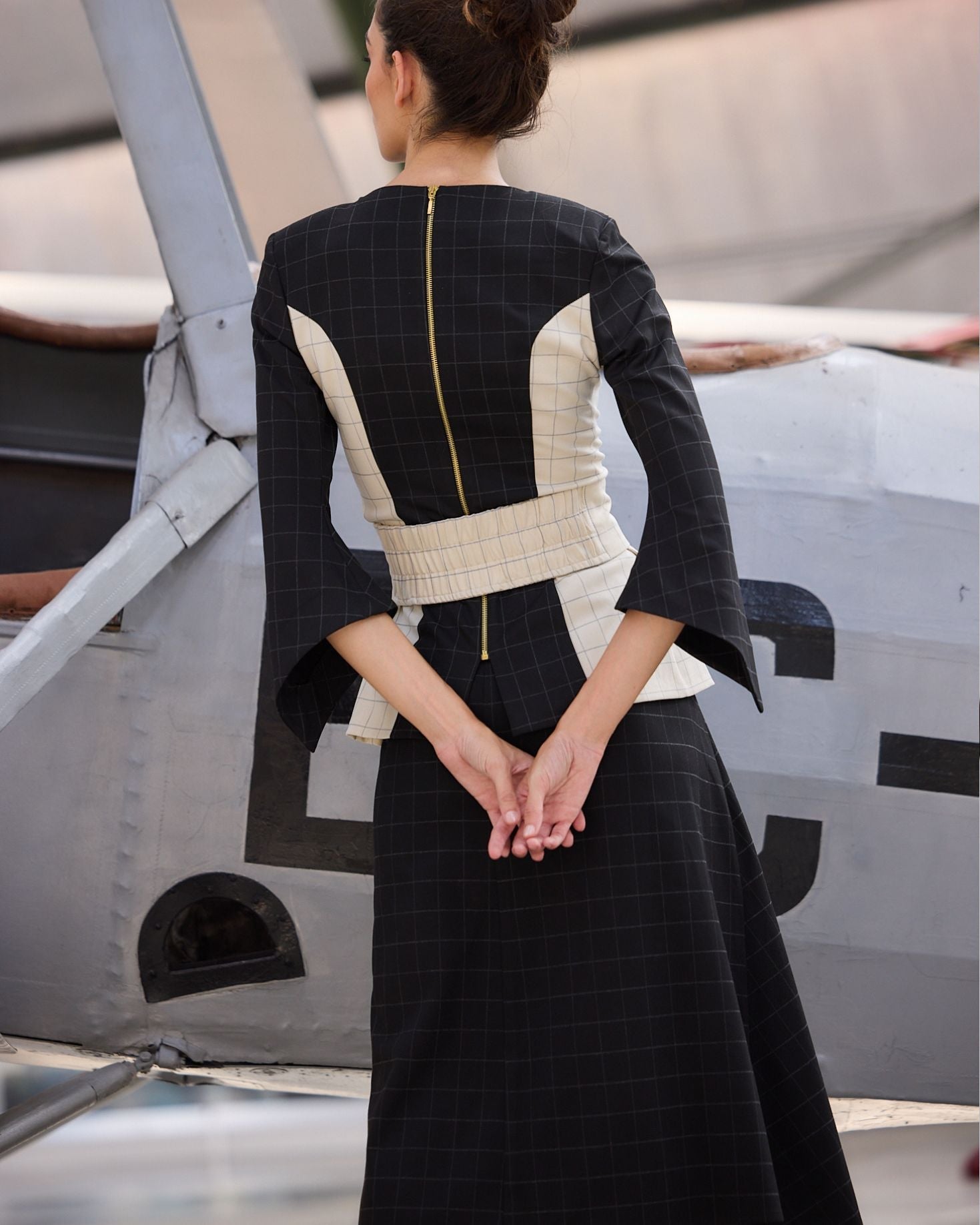 BLUSA CORAL CUADROS The IQ Collection