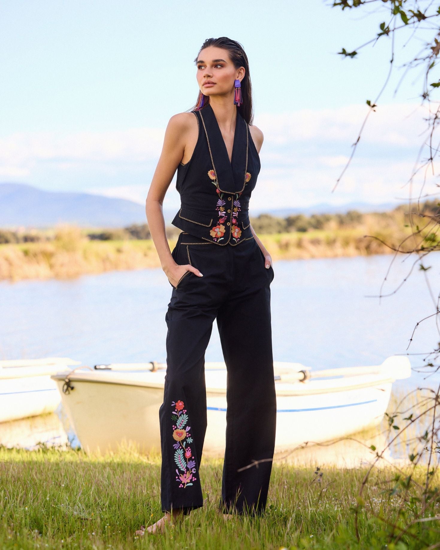PANTALON FORMENTERA NEGRO The IQ Collection