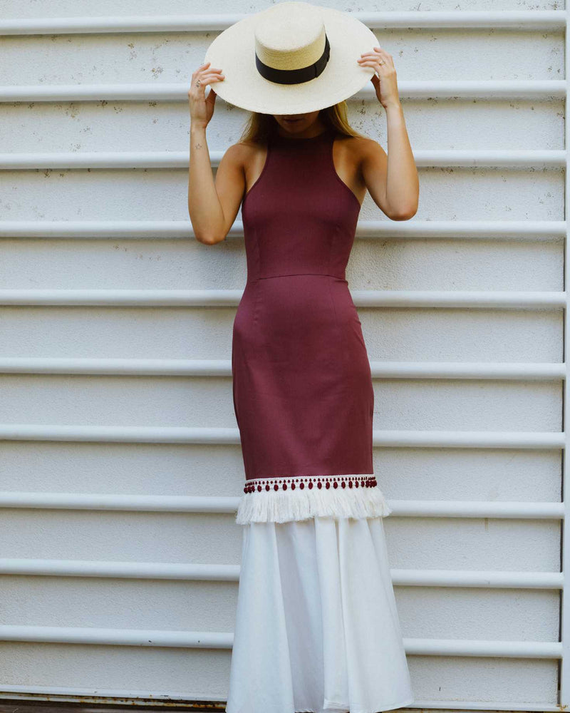 VESTIDO SOMBRA GRANATE The IQ Collection