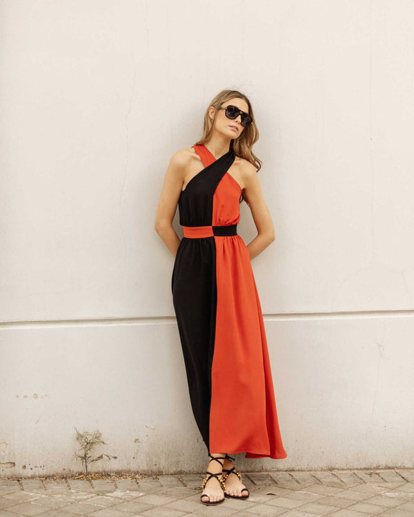 VESTIDO ROSAL BICOLOR The IQ Collection