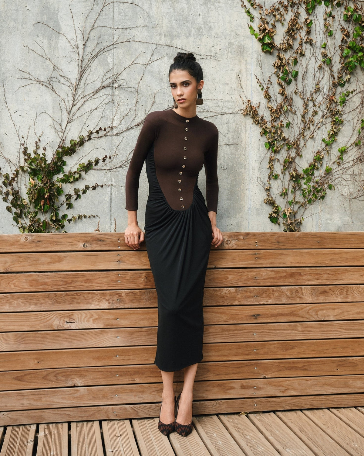 VESTIDO MORROW MARRÓN The IQ Collection