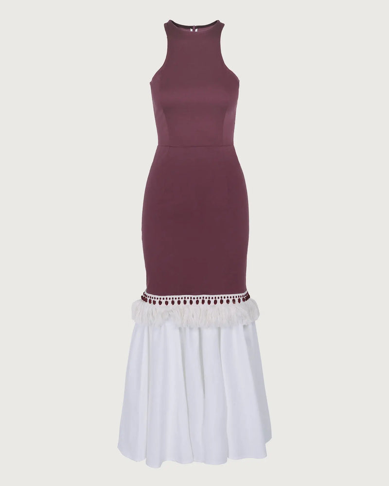 VESTIDO SOMBRA GRANATE The IQ Collection